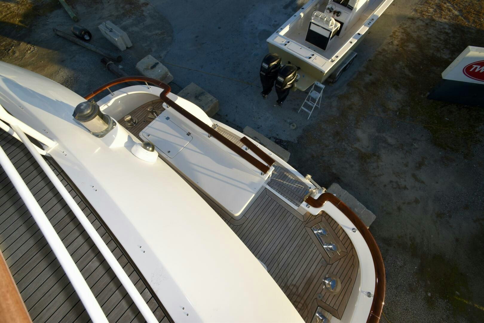a group of cars parked in a parking lot aboard BLUE SEAS Yacht for Sale