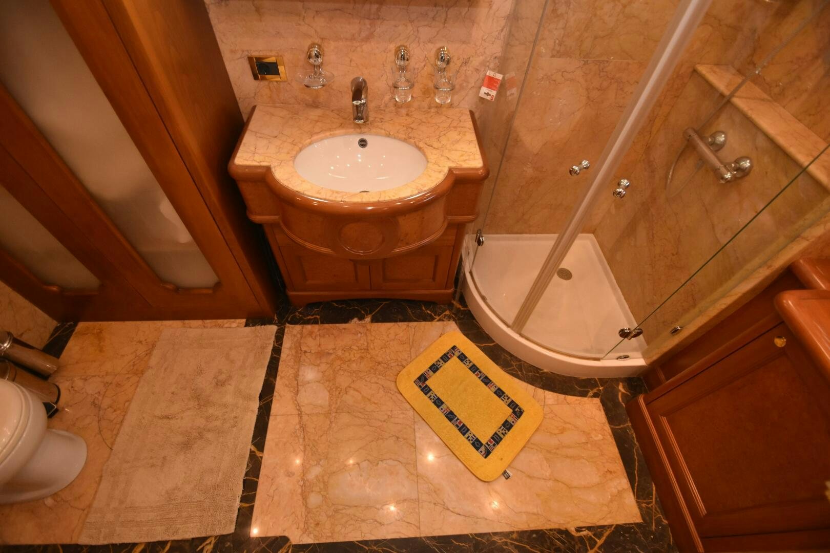 a bathroom with a sink and a bathtub aboard BLUE SEAS Yacht for Sale