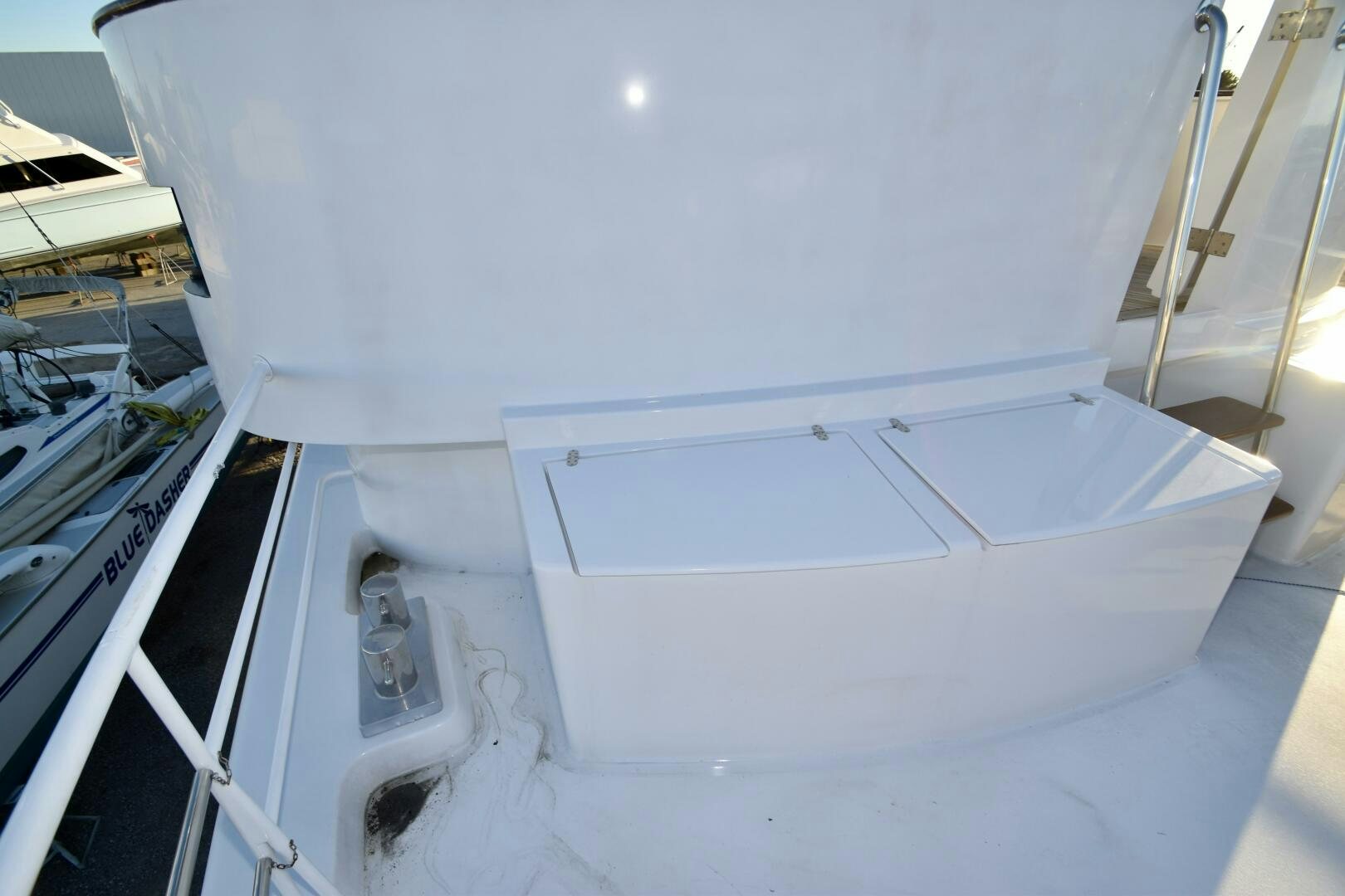 a white machine with a vent aboard BLUE SEAS Yacht for Sale