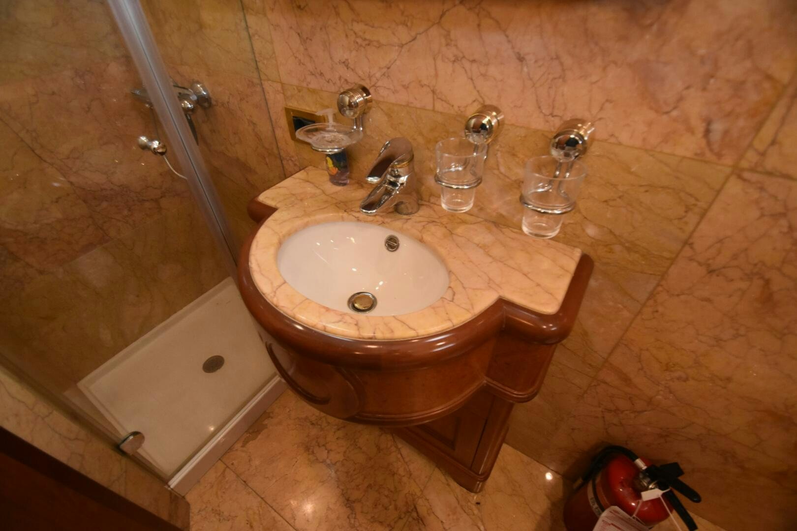 a bathroom with a sink and a bathtub aboard BLUE SEAS Yacht for Sale