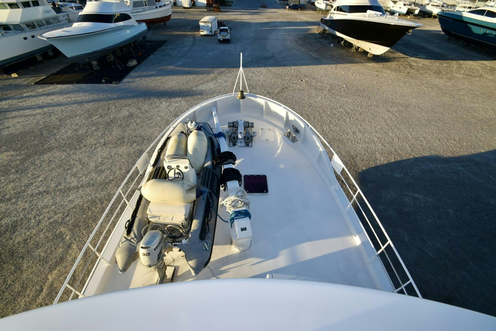 a military vehicle parked on a beach aboard BLUE SEAS Yacht for Sale