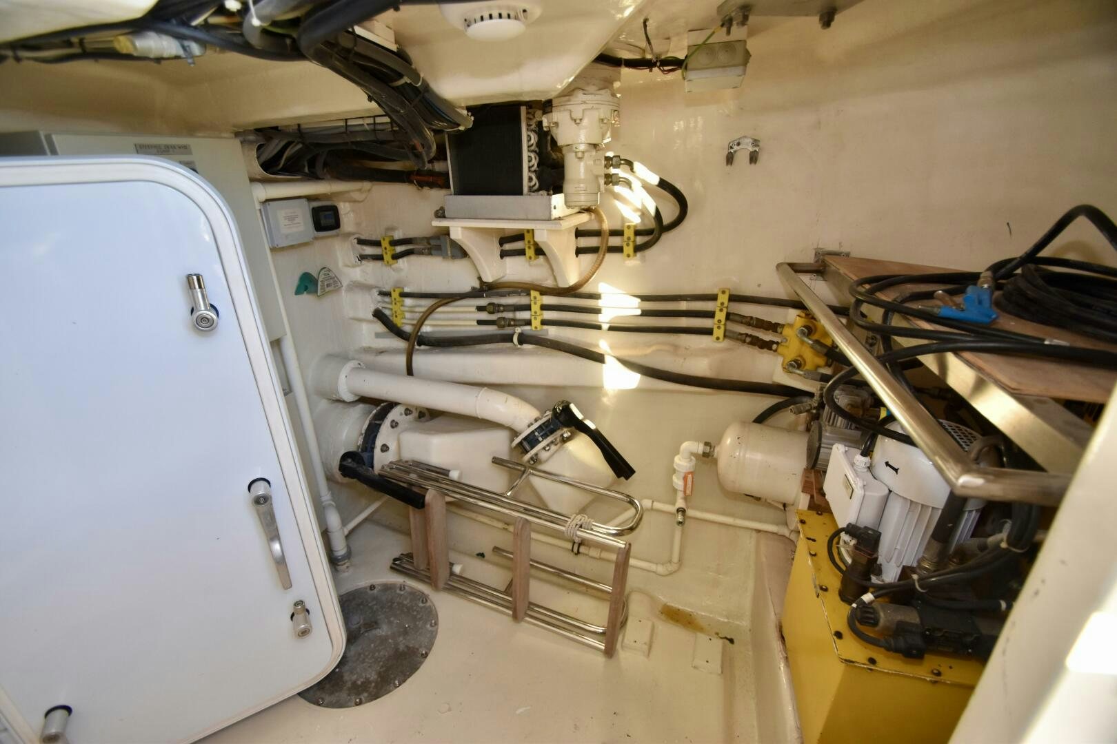 a large white machine aboard BLUE SEAS Yacht for Sale