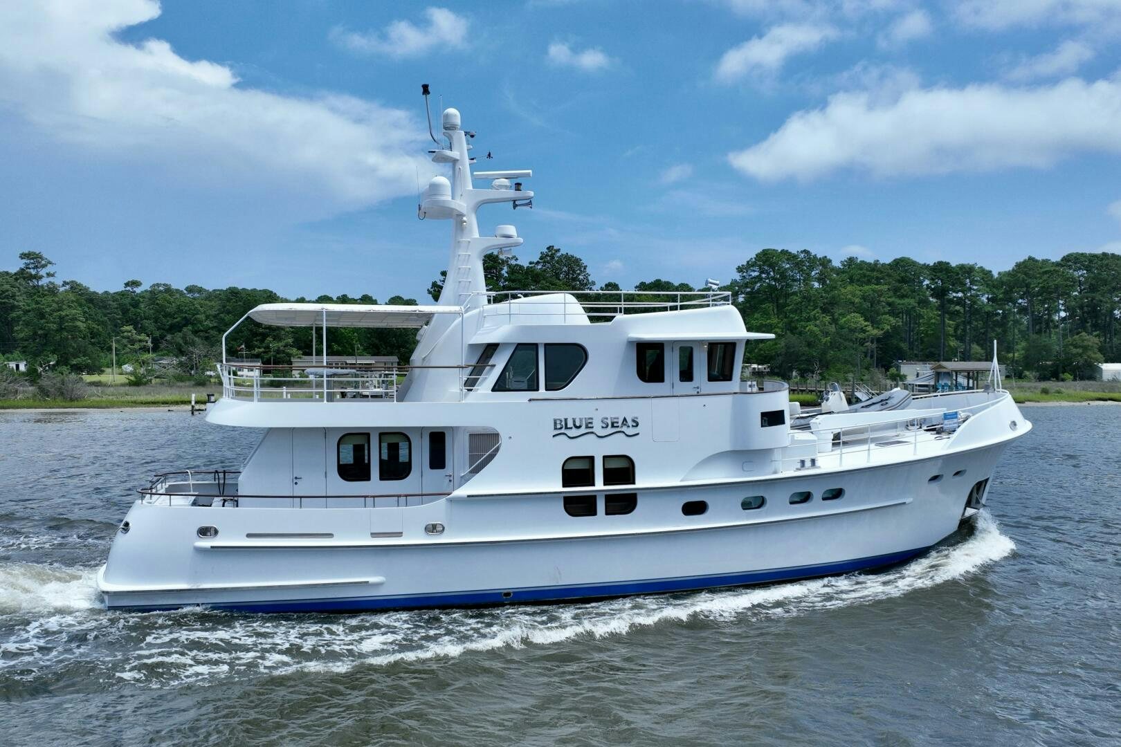a boat on the water aboard BLUE SEAS Yacht for Sale