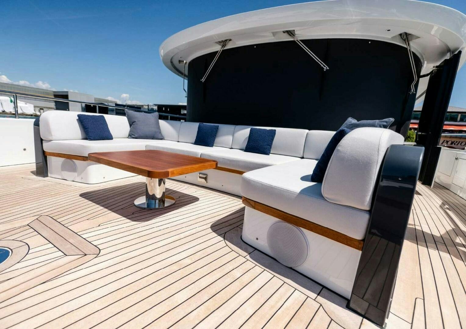 a boat on a deck aboard SEAESTA Yacht for Sale