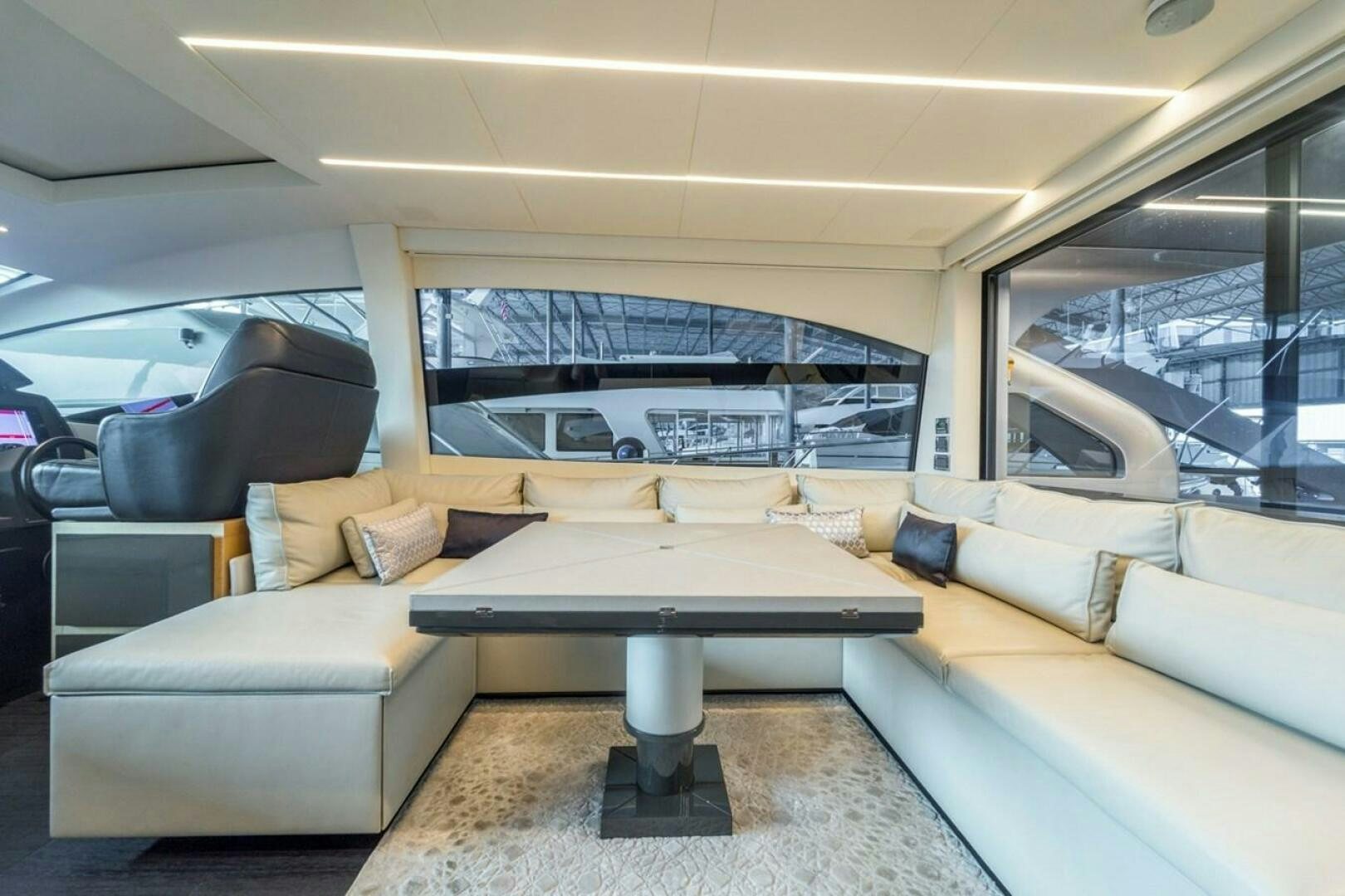 inside of a car aboard STAR Yacht for Sale