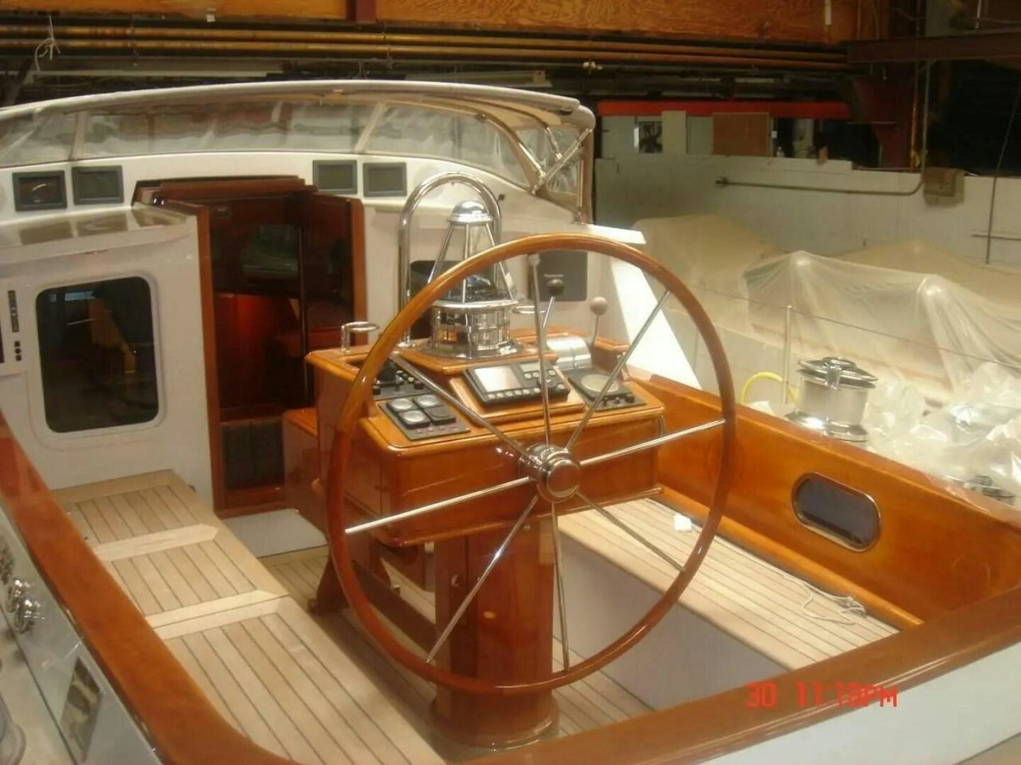 a wooden boat on display aboard SEE ADLER Yacht for Sale
