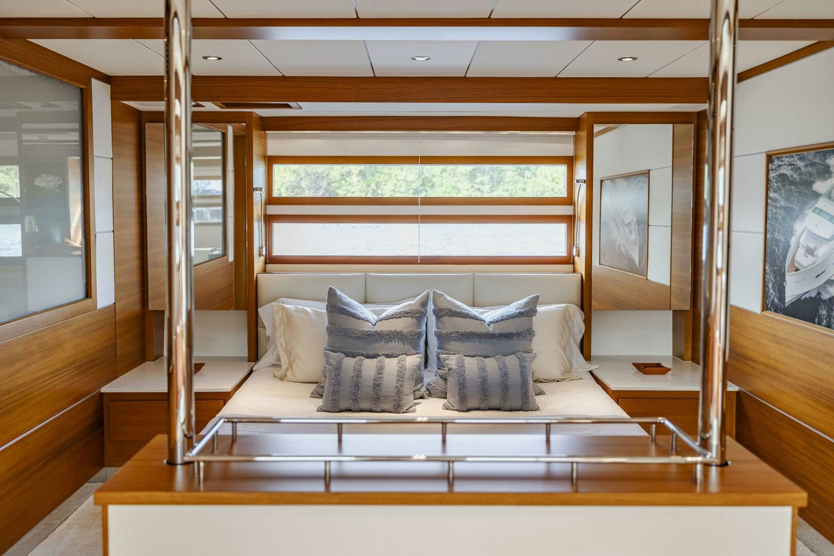 a room with a couch and a window aboard SEABISCUIT Yacht for Sale
