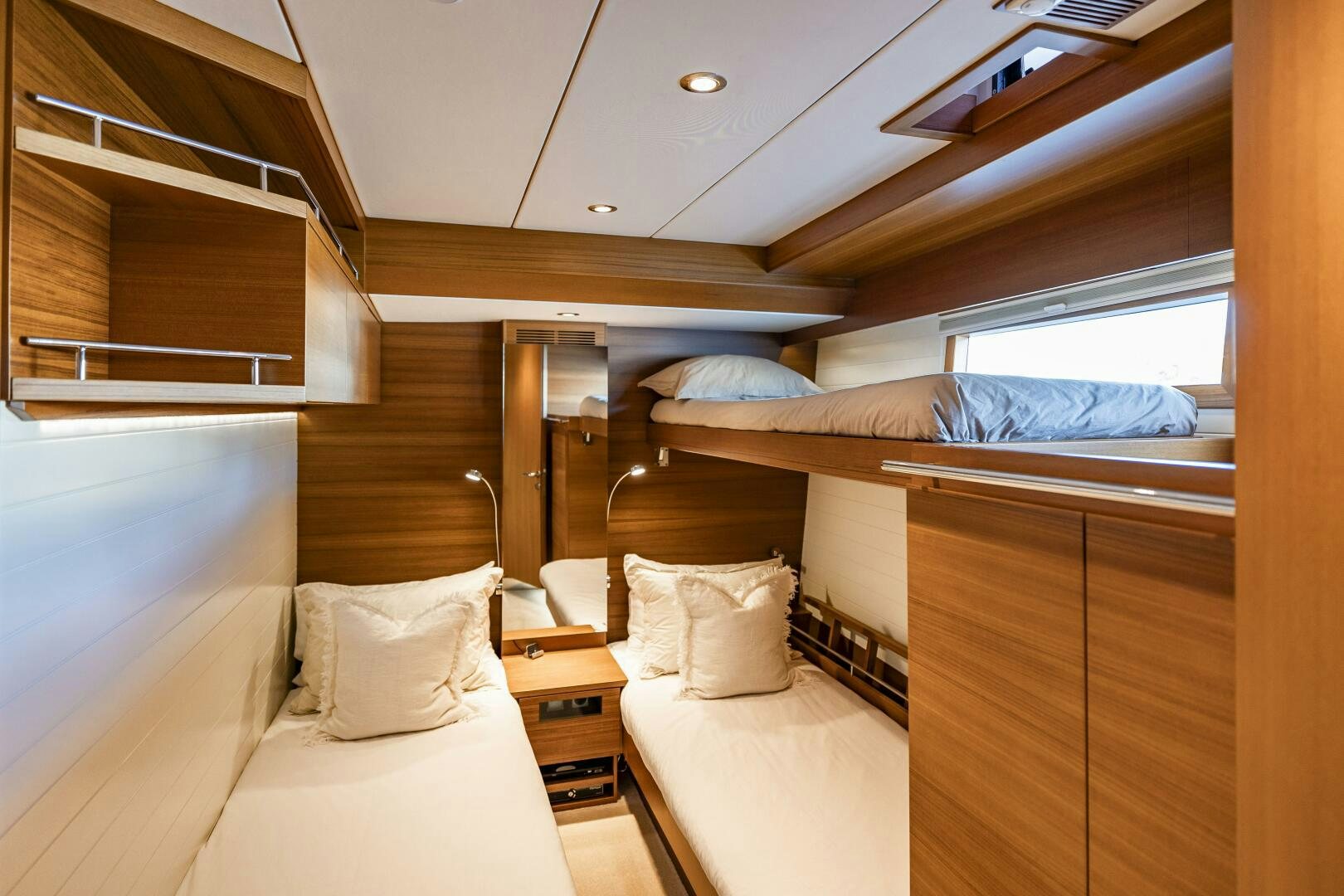 a room with two beds aboard SEABISCUIT Yacht for Sale