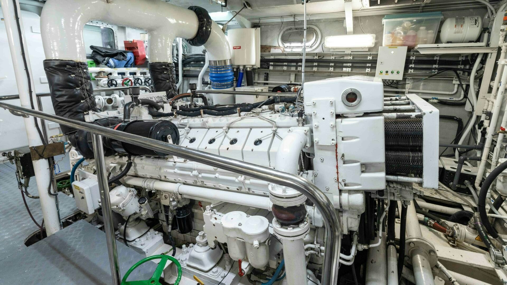 a machine in a room aboard SEA AXIS Yacht for Sale