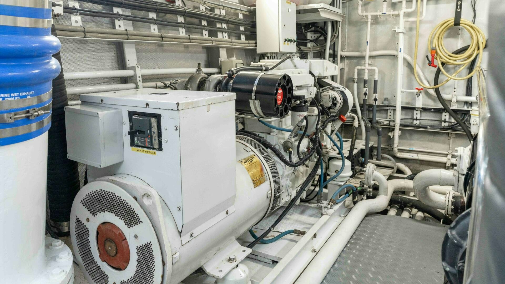 a machine in a room aboard SEA AXIS Yacht for Sale