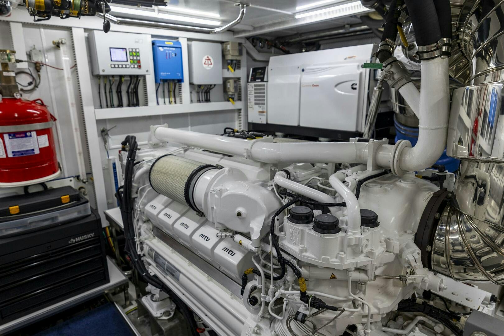 a machine with a red canister aboard AQUA LIFE Yacht for Sale