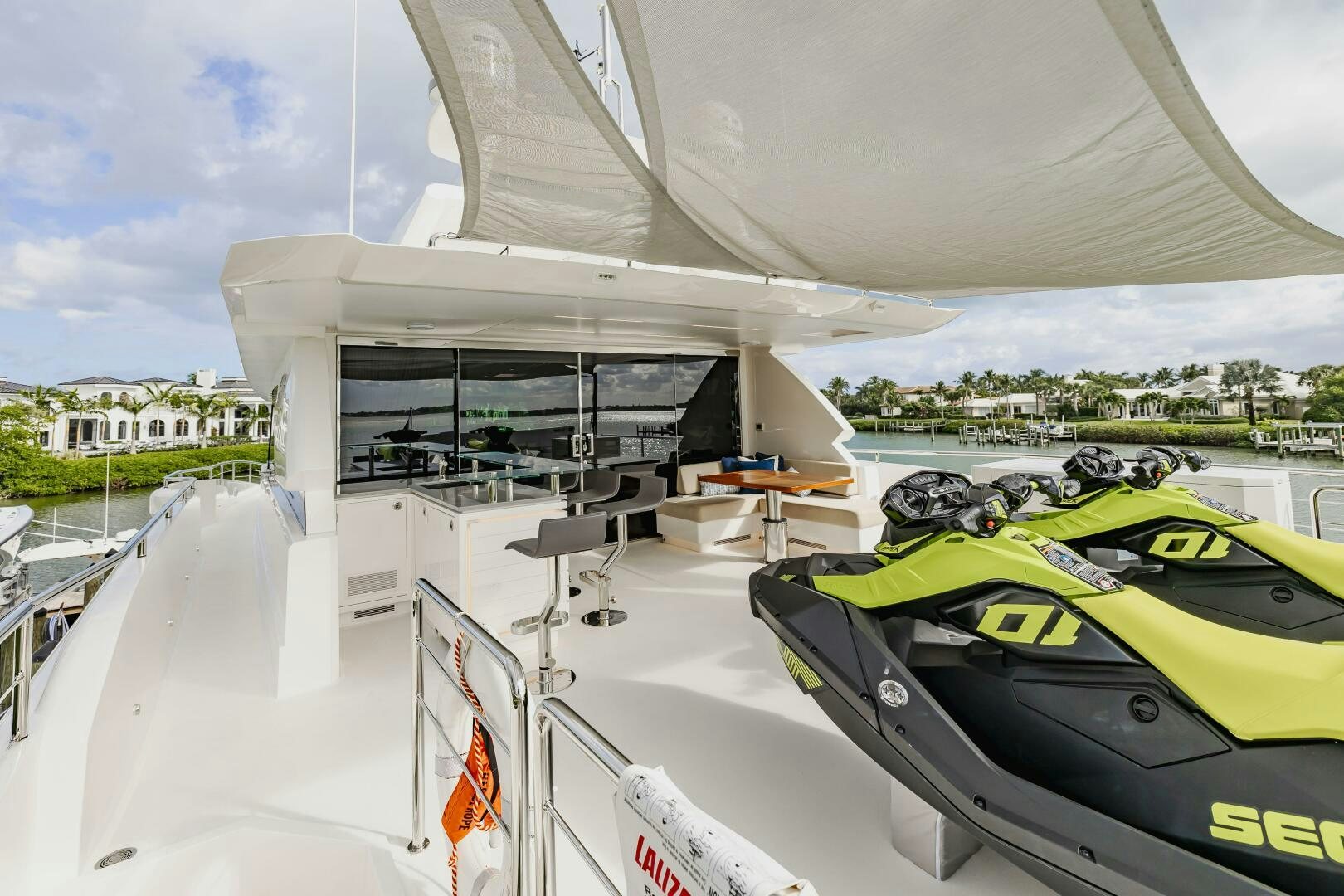 a race car on a track aboard AQUA LIFE Yacht for Sale