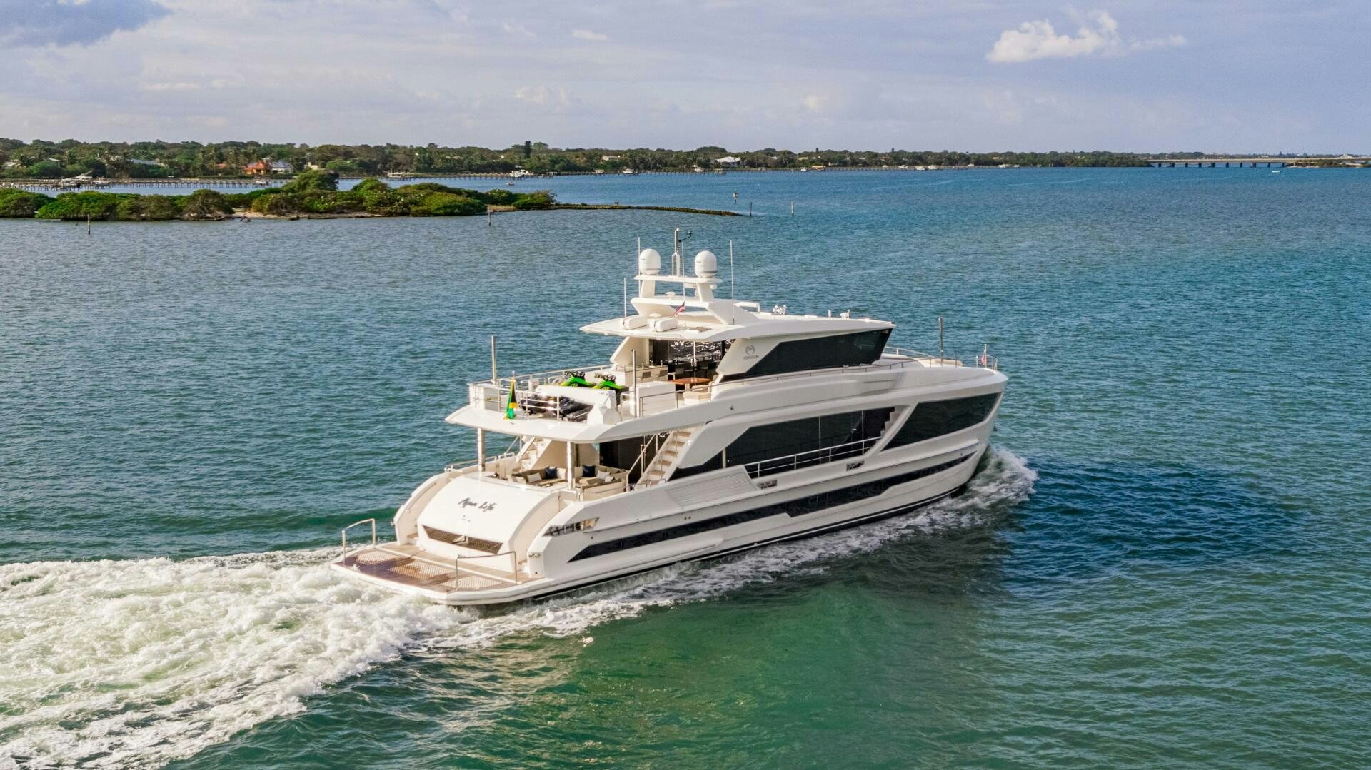 a boat on the water aboard AQUA LIFE Yacht for Sale