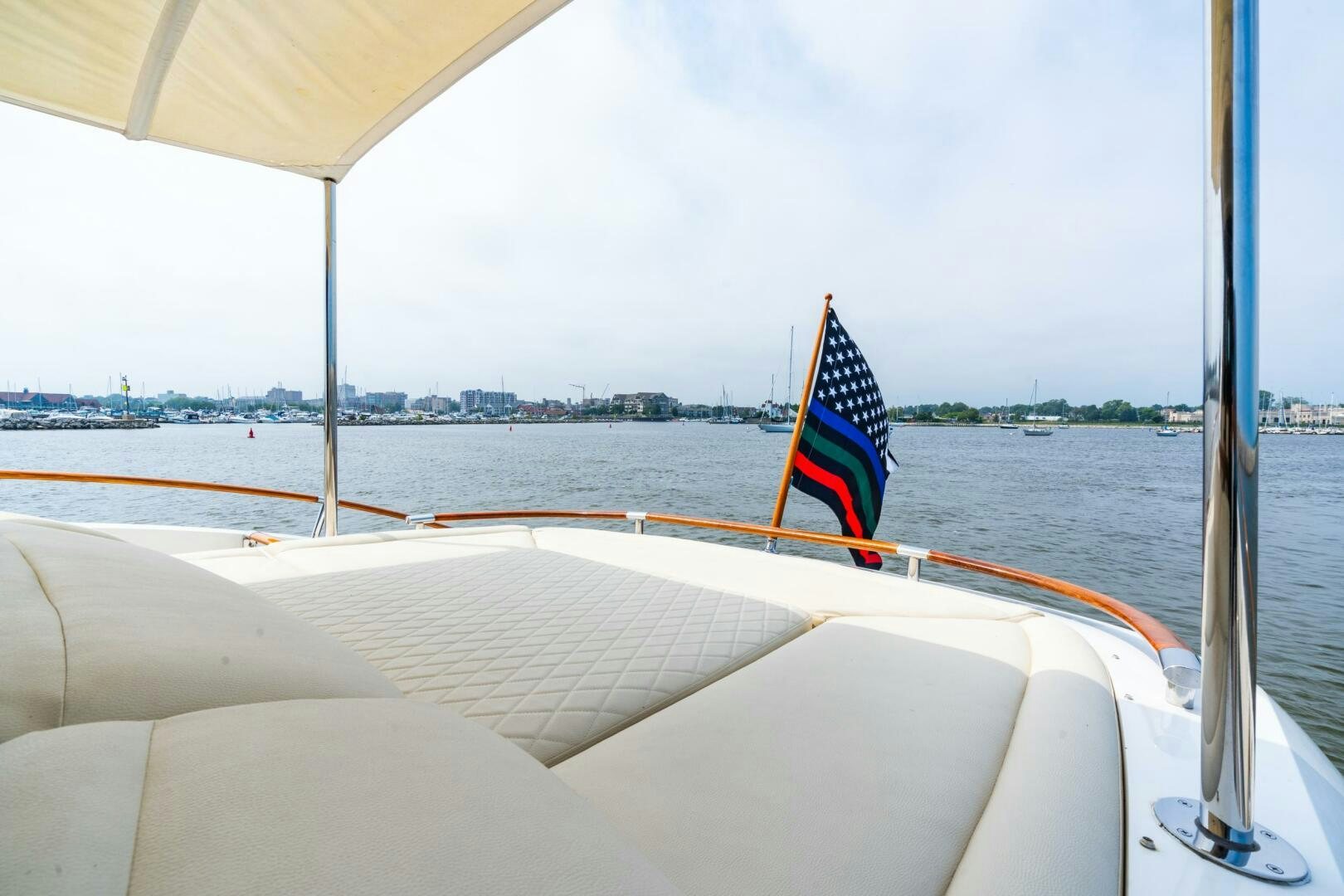 a flag on a boat aboard COMMITTED Yacht for Sale