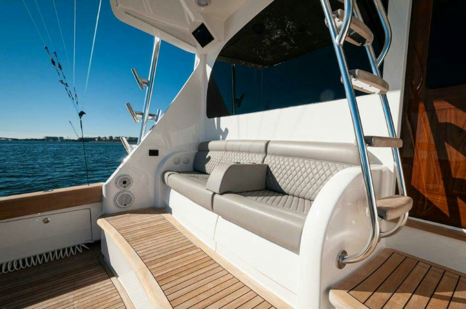 a boat on the water aboard FLEUR DE LIS Yacht for Sale