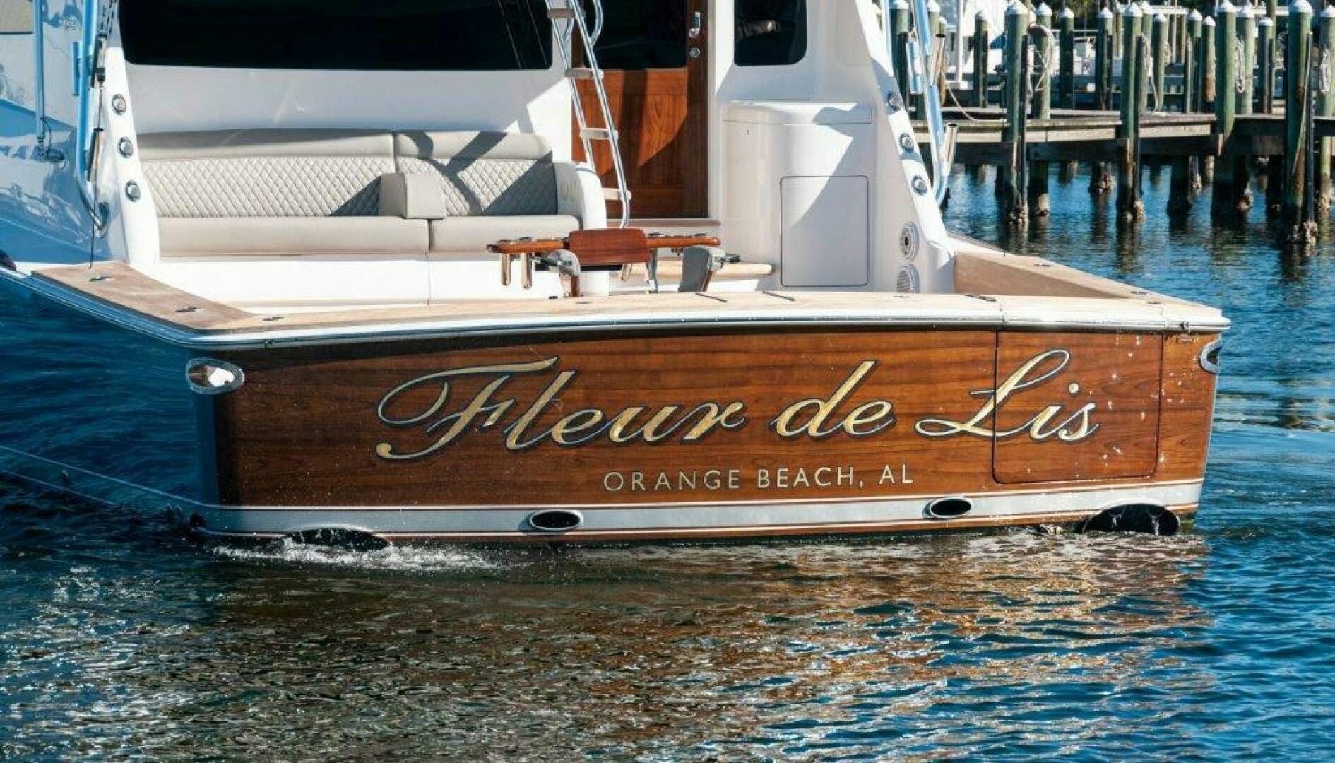 a boat on the water aboard FLEUR DE LIS Yacht for Sale