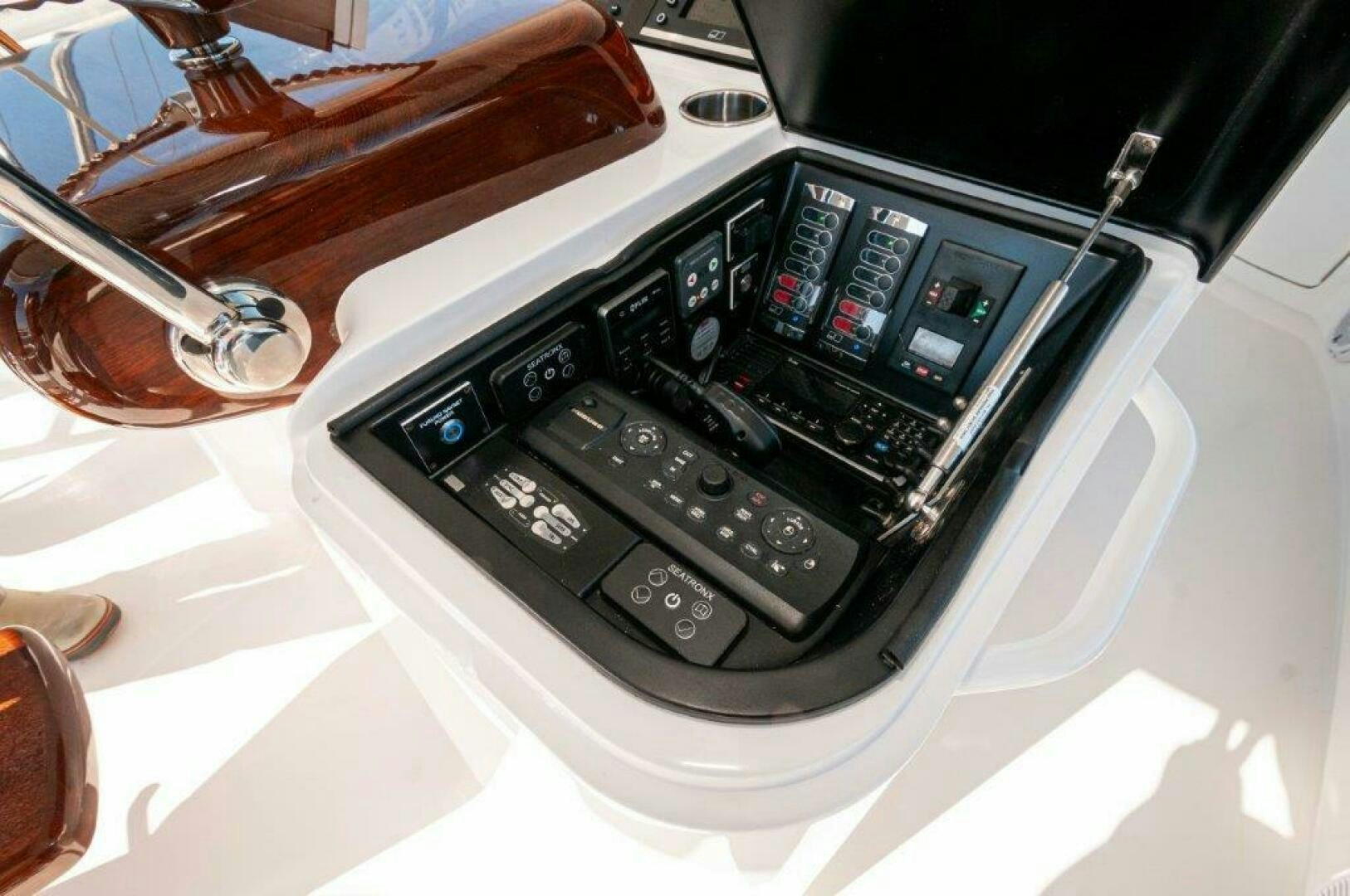 a car stereo with a keypad aboard FLEUR DE LIS Yacht for Sale