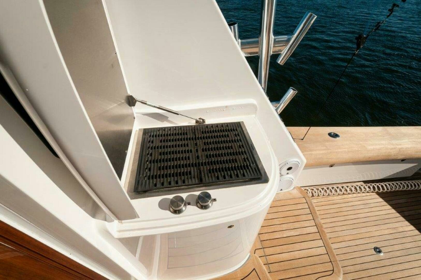 a white laptop on a boat aboard FLEUR DE LIS Yacht for Sale