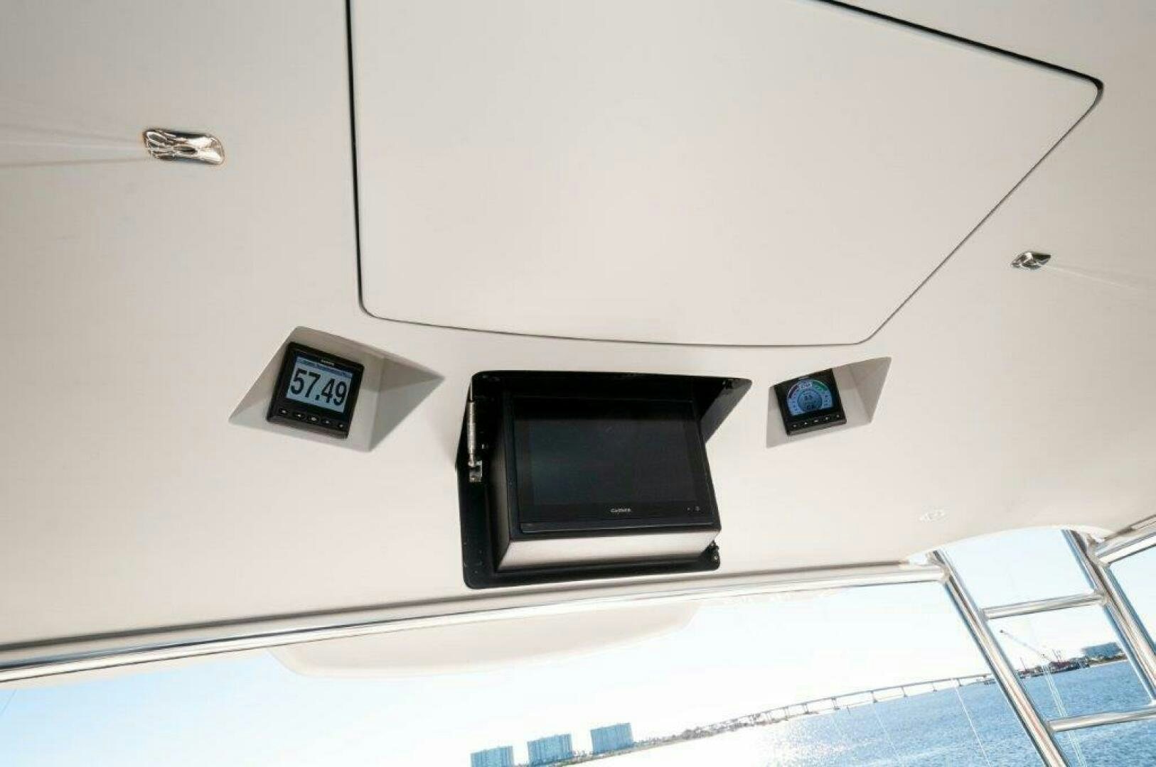 a tv on a wall aboard FLEUR DE LIS Yacht for Sale