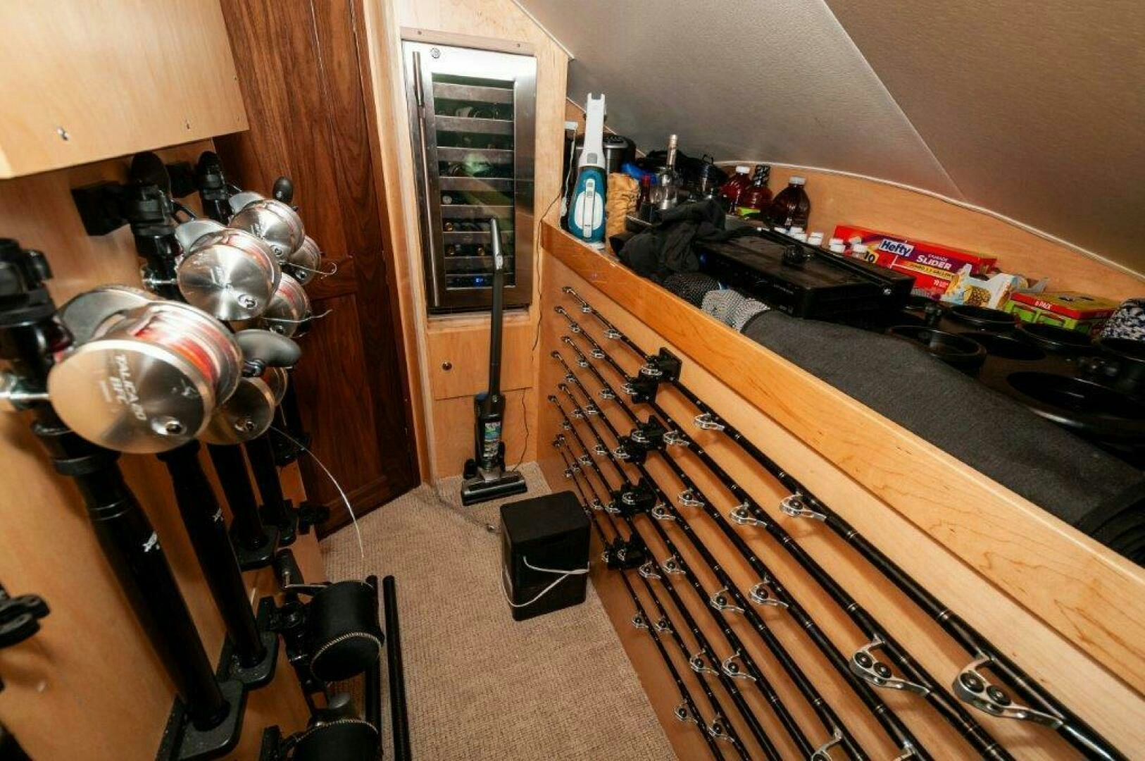 a room with a music instrument aboard FLEUR DE LIS Yacht for Sale