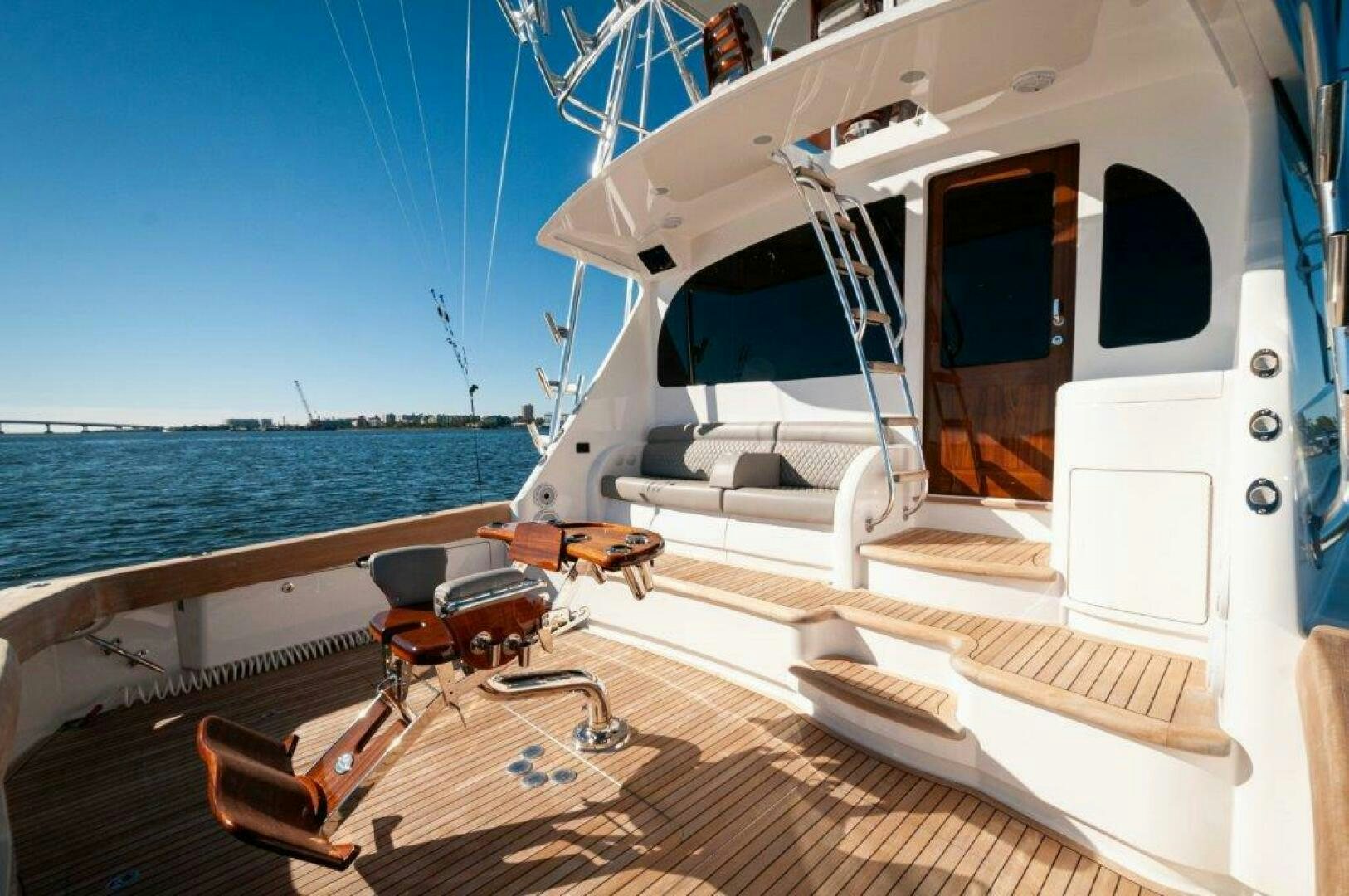 a boat on the water aboard FLEUR DE LIS Yacht for Sale