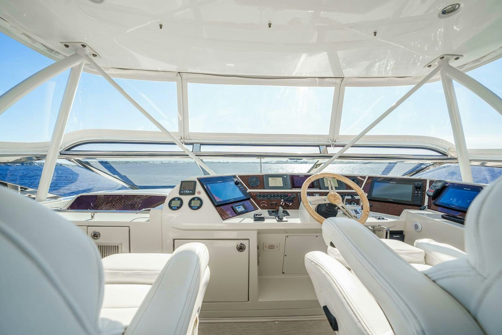 inside of a car aboard SERENITY Yacht for Sale