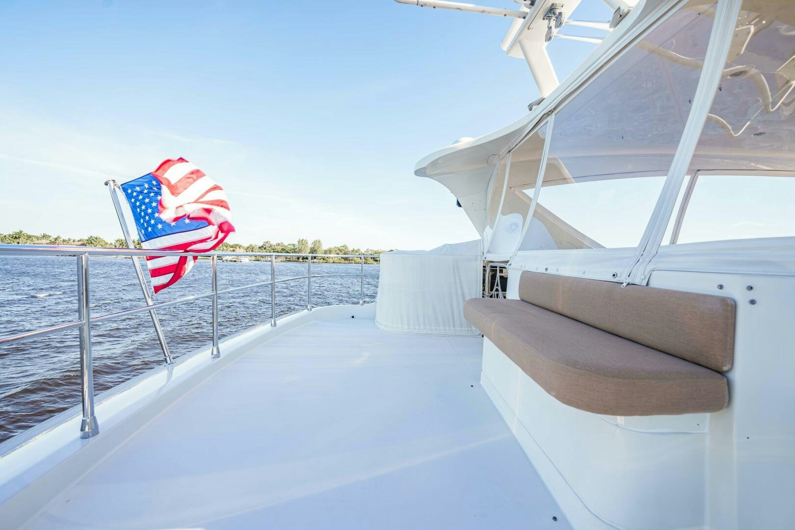 a flag on a boat aboard SERENITY Yacht for Sale