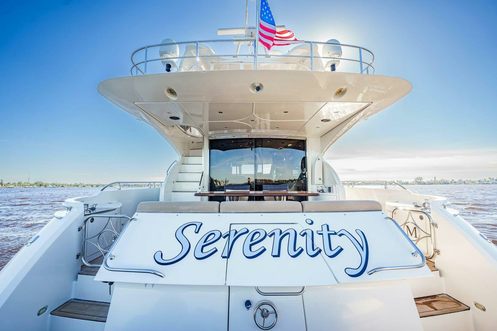 a boat on the water aboard SERENITY Yacht for Sale