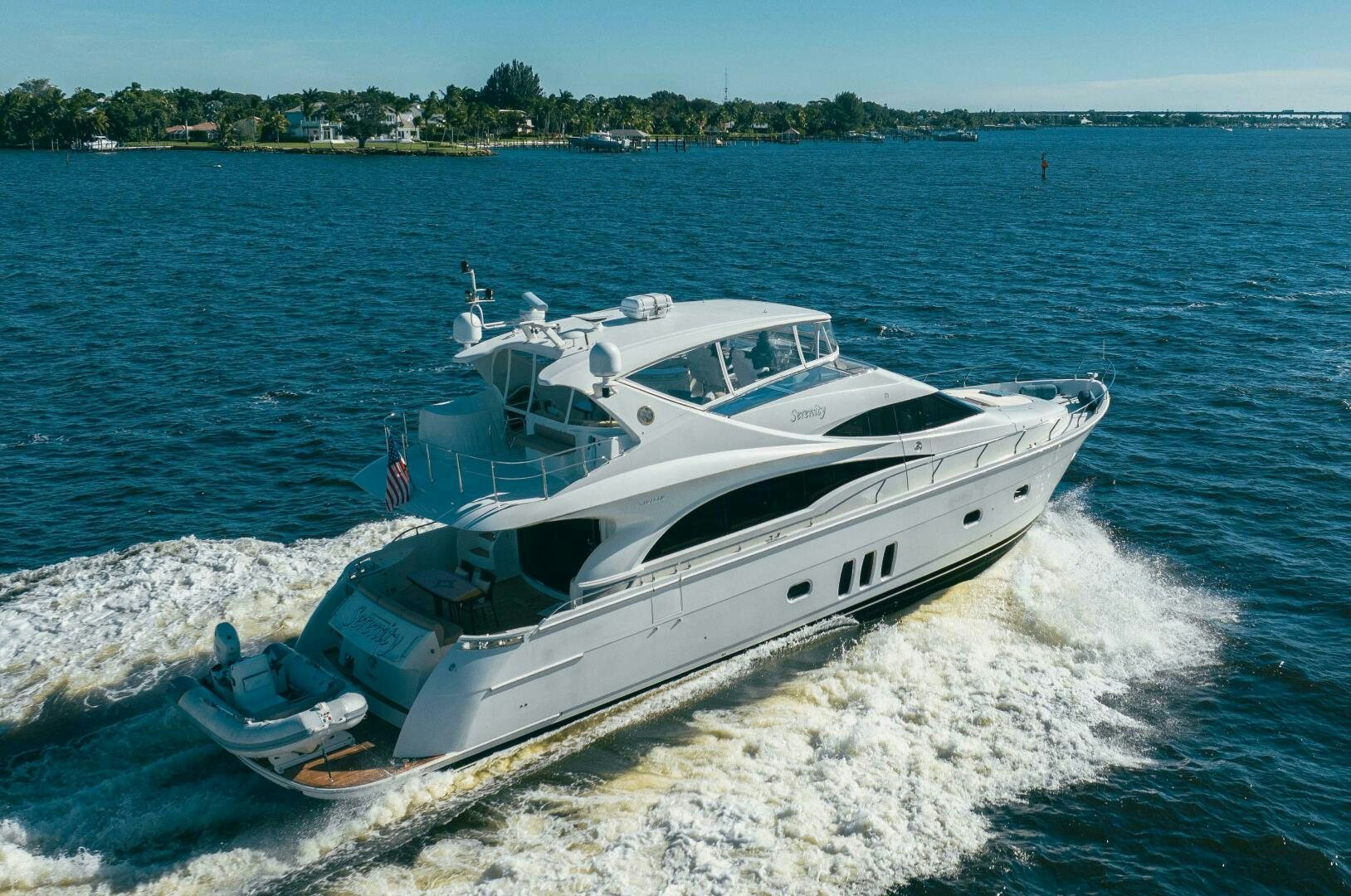 a boat on the water aboard SERENITY Yacht for Sale