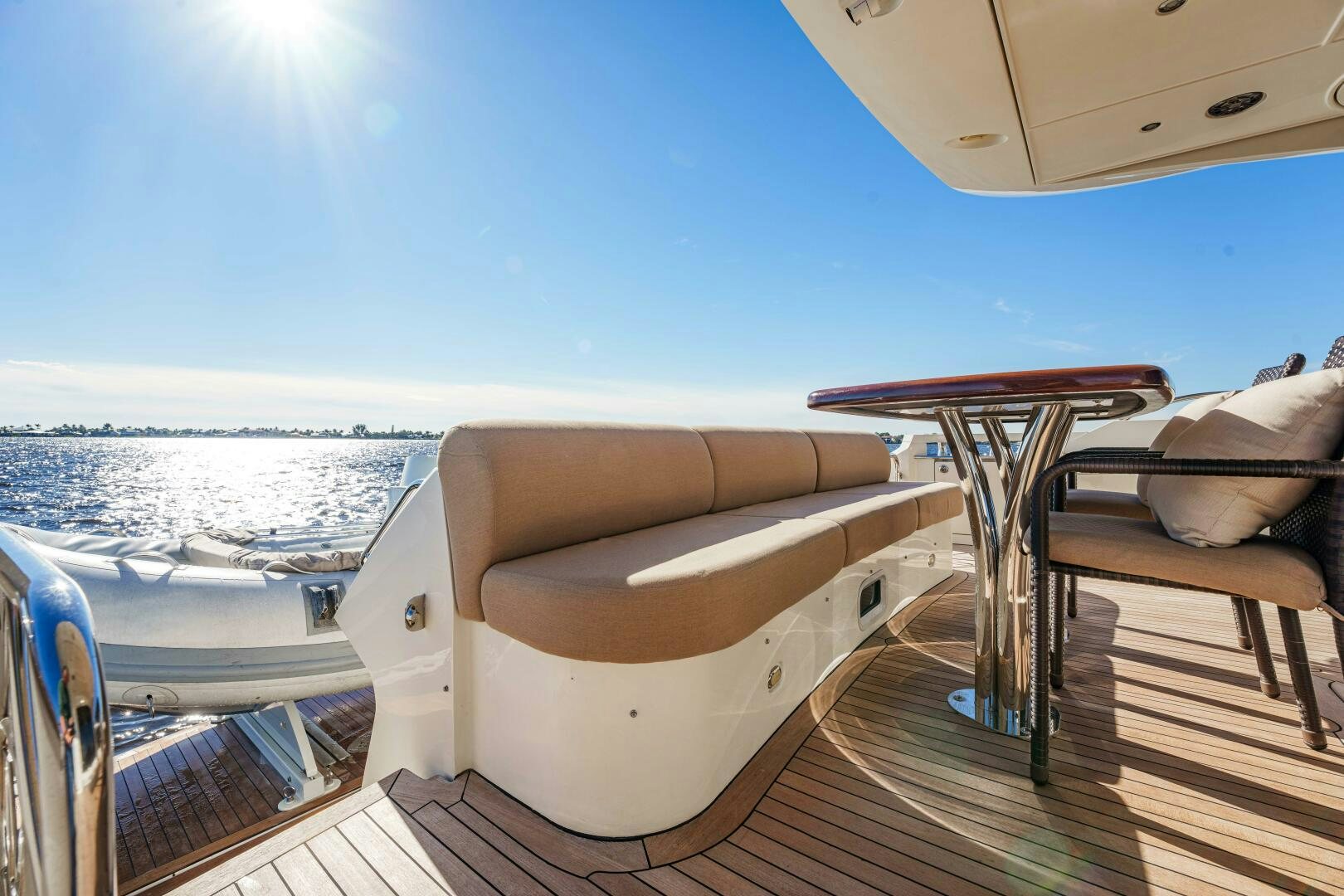 a boat on a deck aboard SERENITY Yacht for Sale