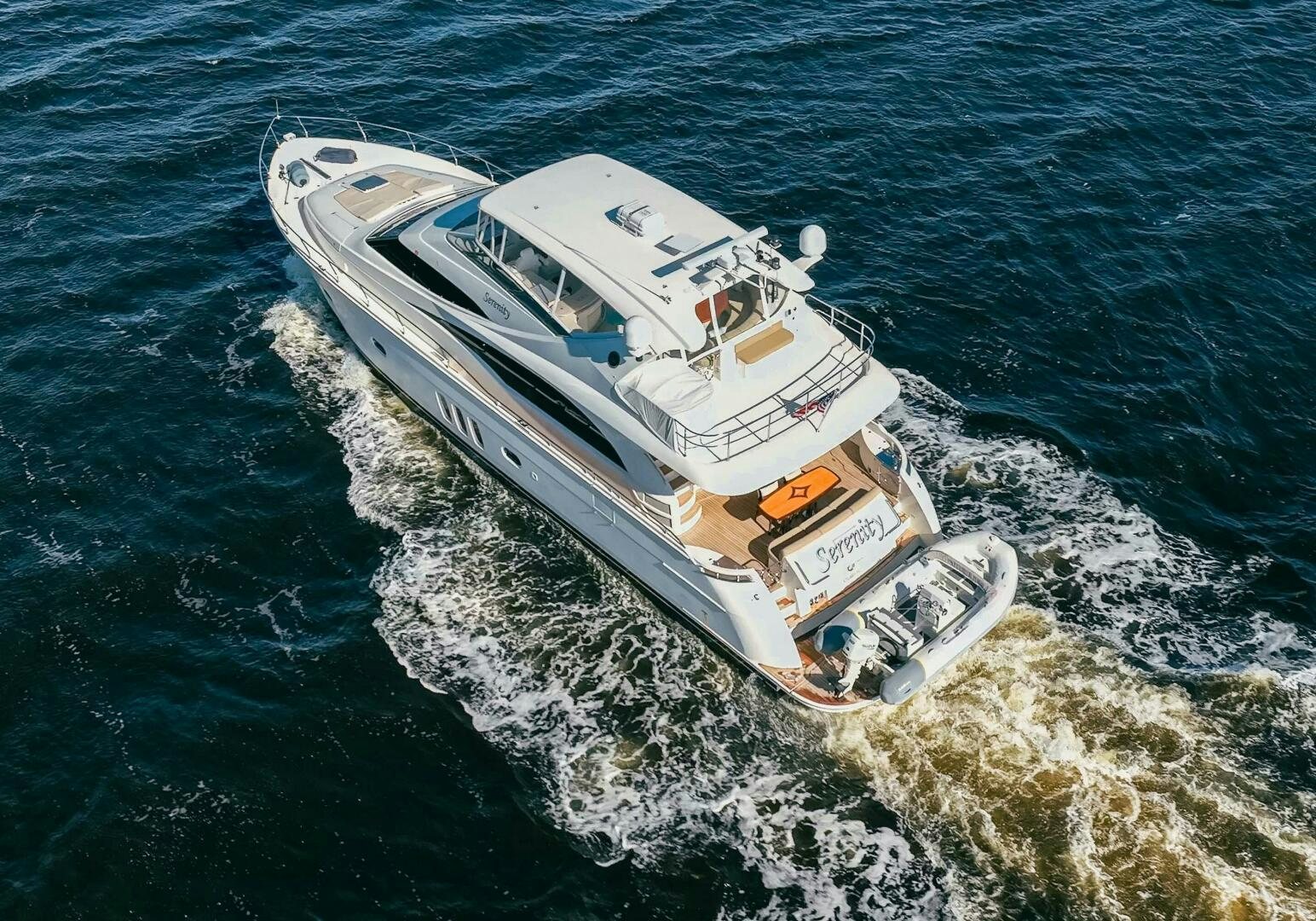 a boat on the water aboard SERENITY Yacht for Sale