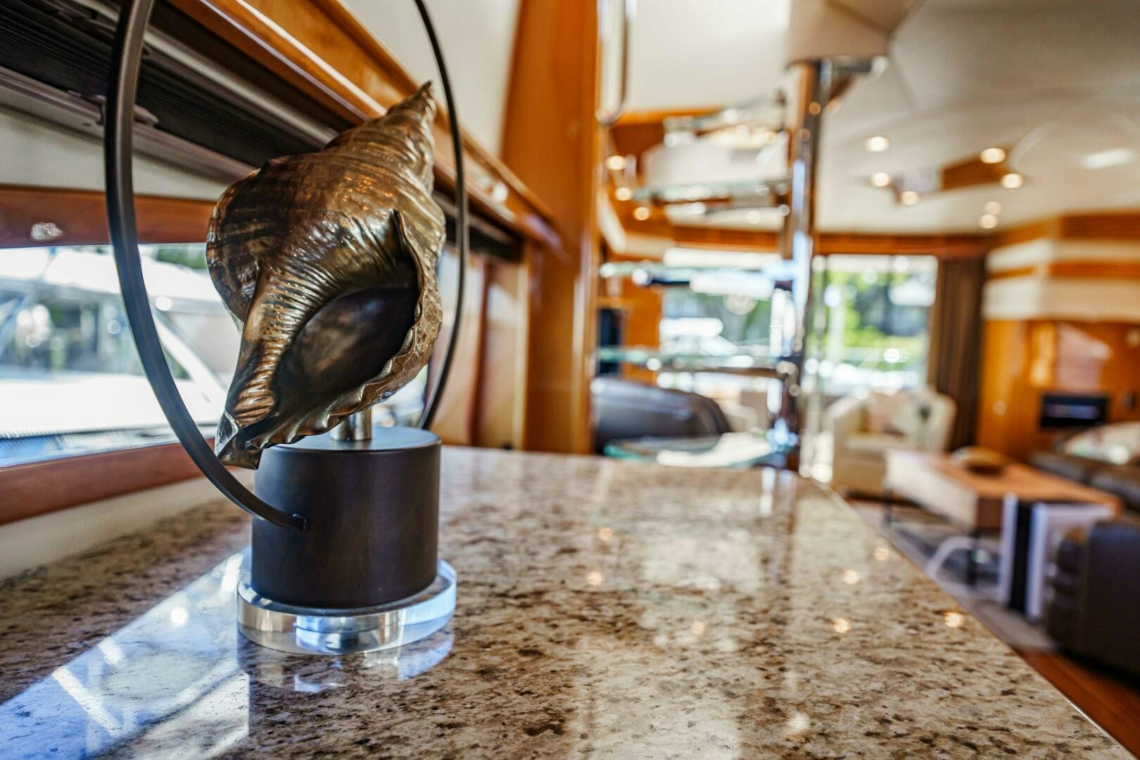 a metal object on a table aboard SERENITY Yacht for Sale