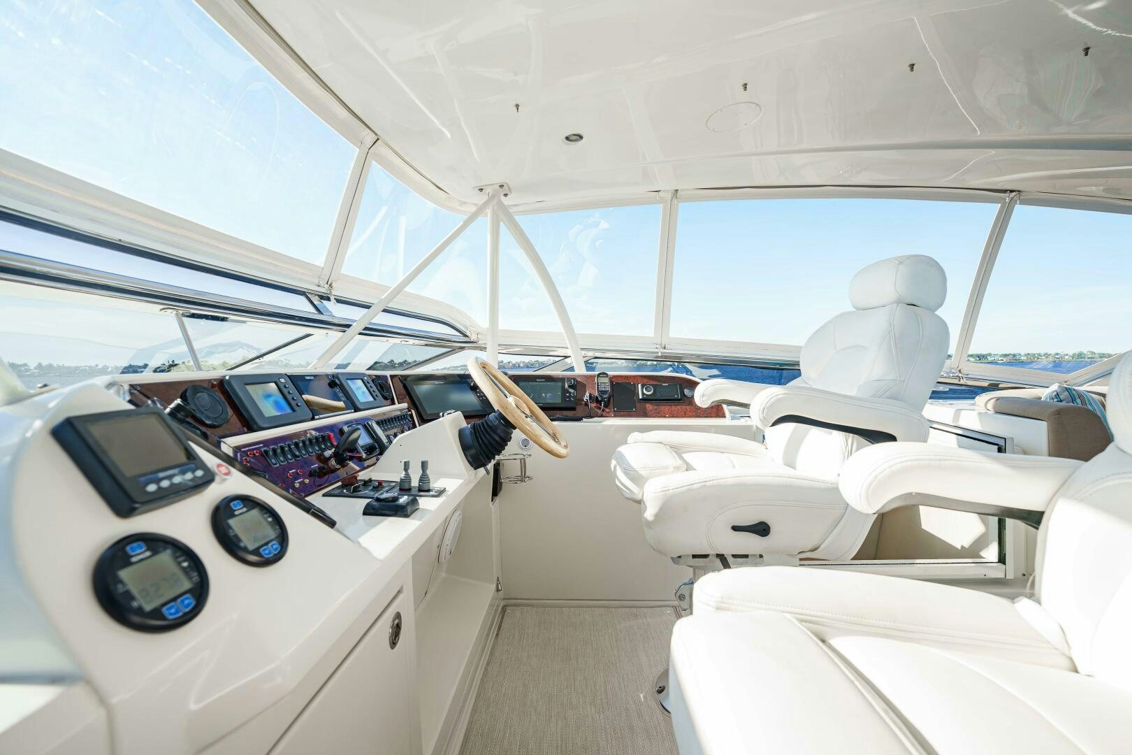 inside of a tent with many computers aboard SERENITY Yacht for Sale