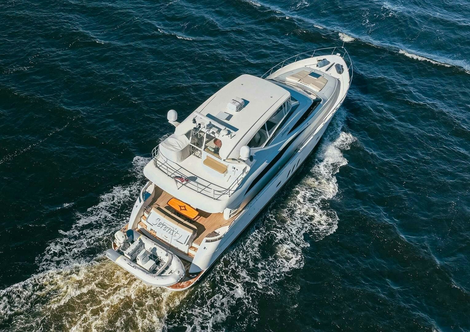 a boat on the water aboard SERENITY Yacht for Sale