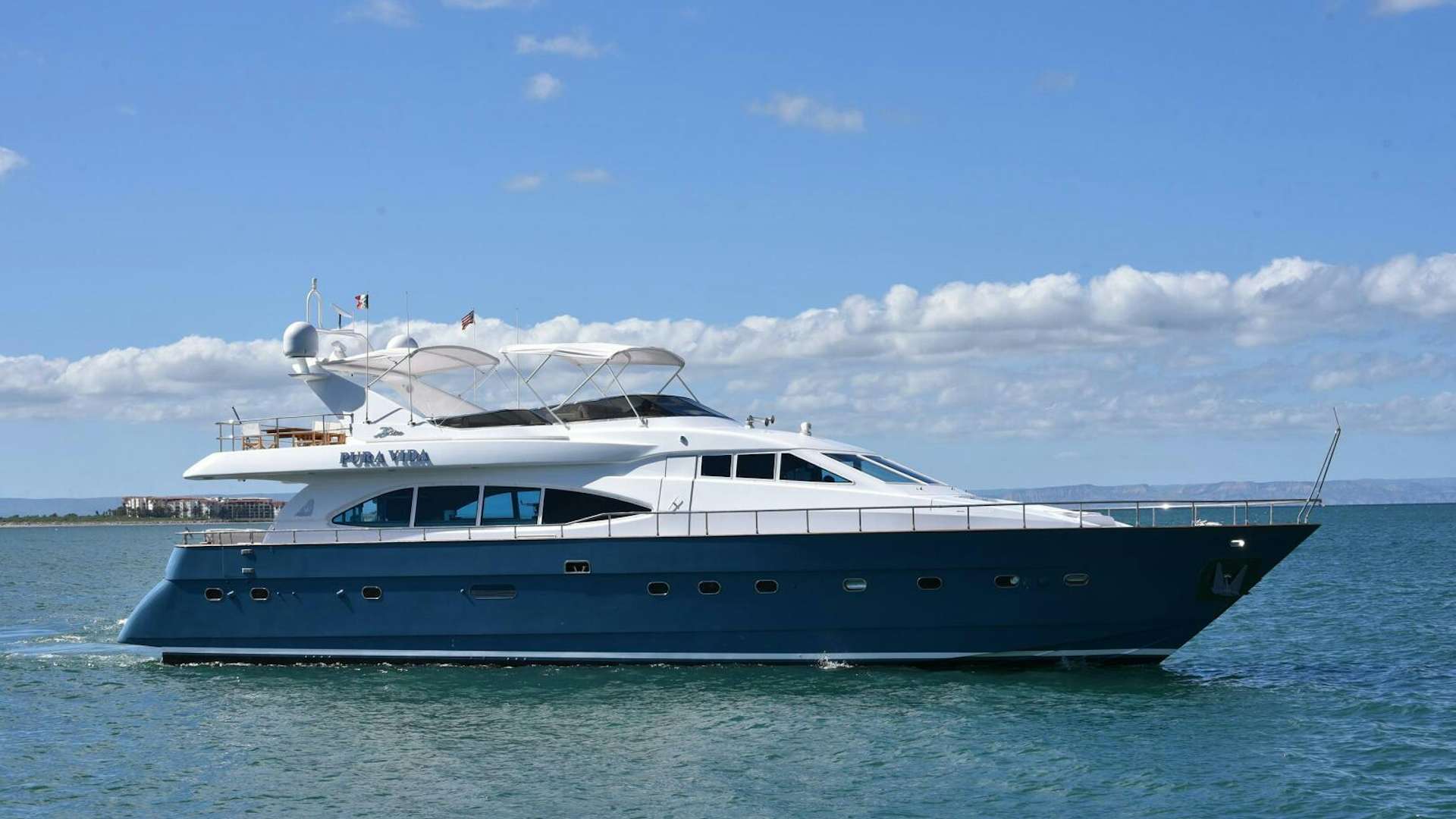 a boat on the water aboard PURA VIDA Yacht for Sale