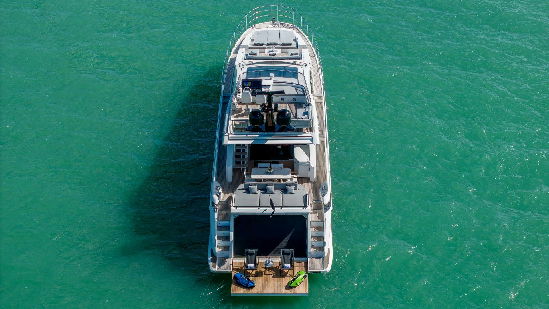 a high angle view of a ship aboard DEVENZO Yacht for Sale