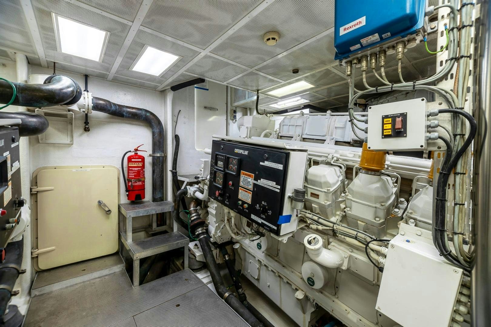 a room with machinery aboard GRANDEUR Yacht for Sale