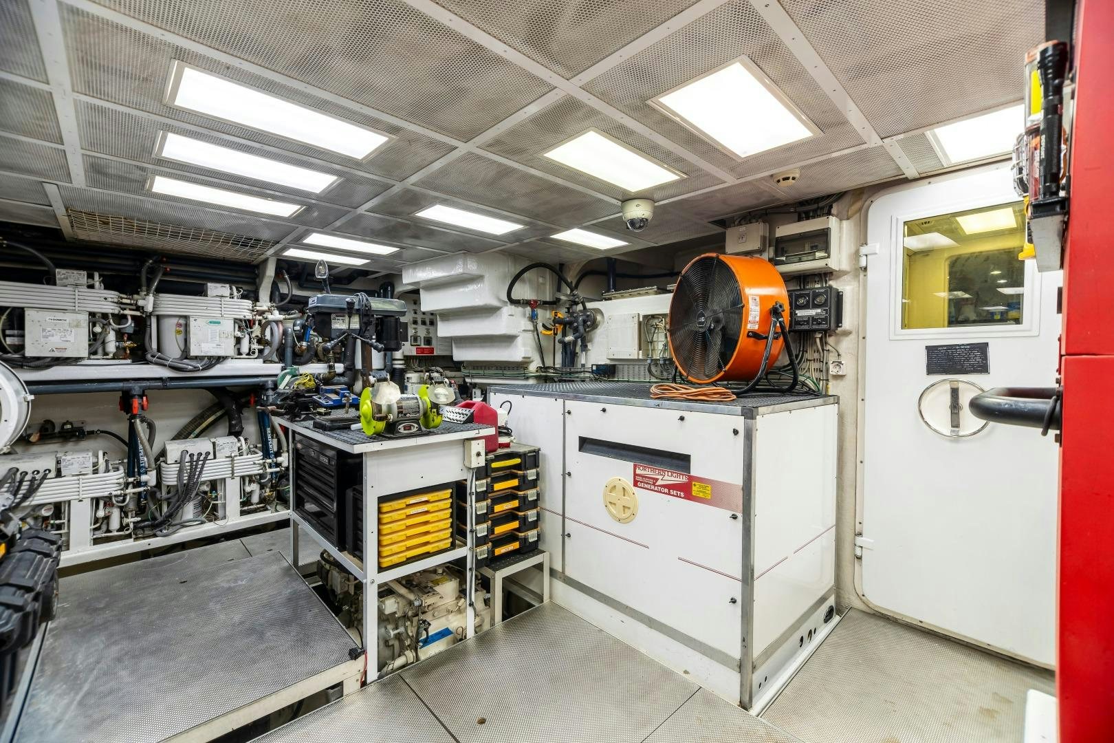 a room with machinery and equipment aboard GRANDEUR Yacht for Sale