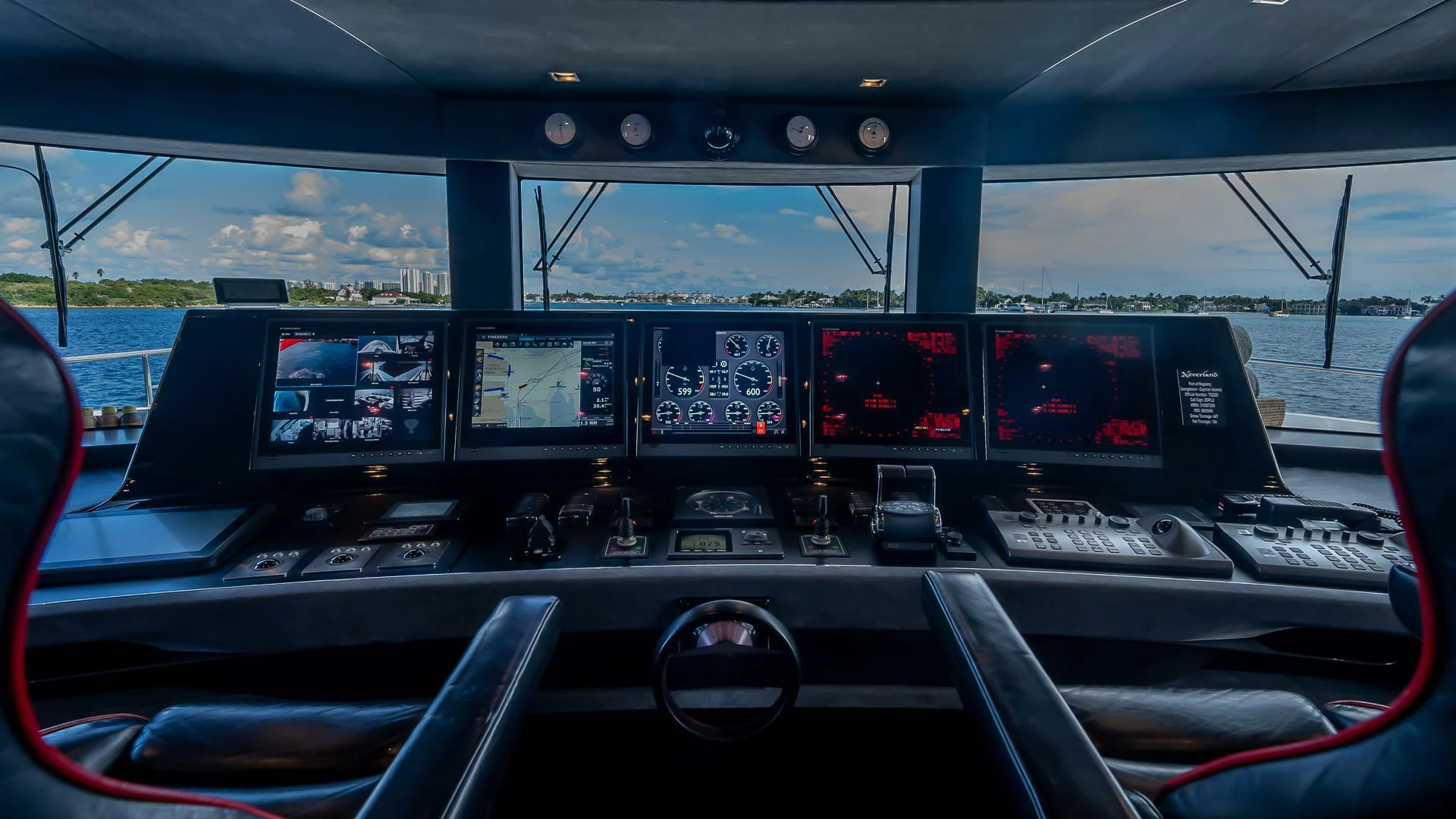 inside of a cockpit aboard NAMASTE Yacht for Sale