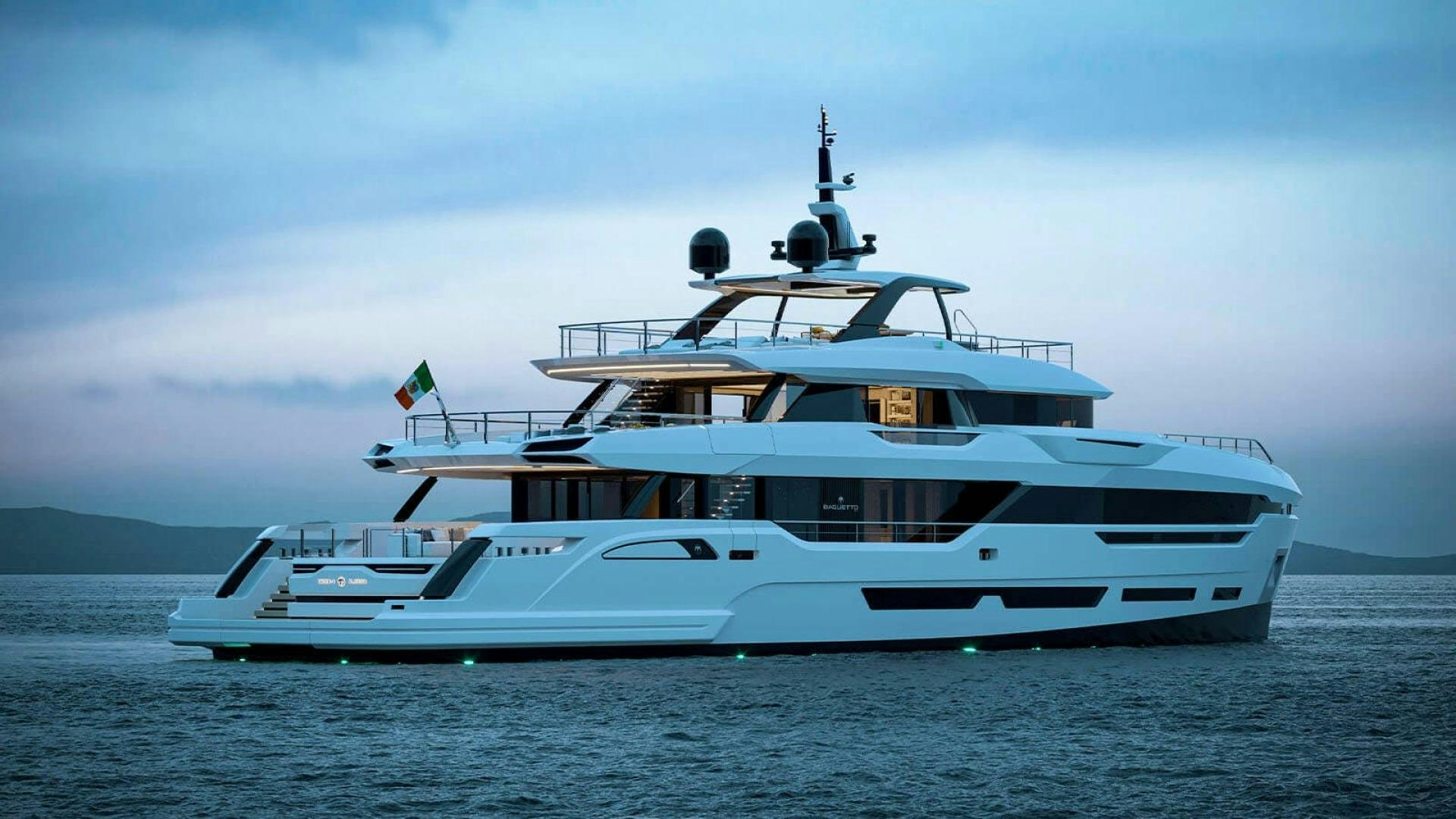 a large white yacht aboard PERLA BIANCA Yacht for Sale