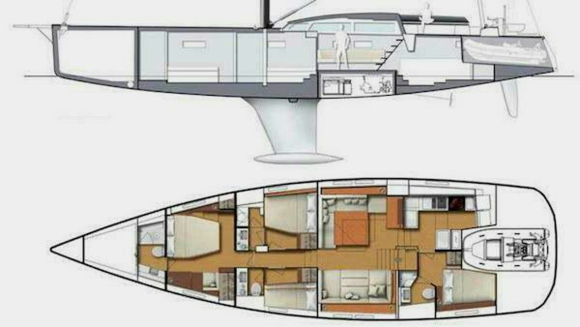 diagram, engineering drawing aboard FORTITUDE Yacht for Sale