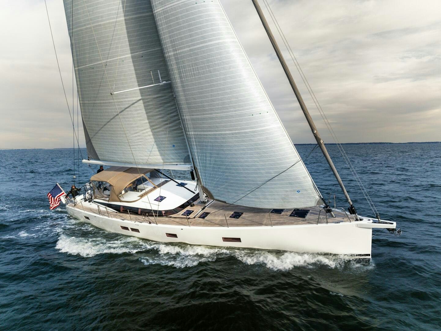 a sailboat on the water aboard FORTITUDE Yacht for Sale