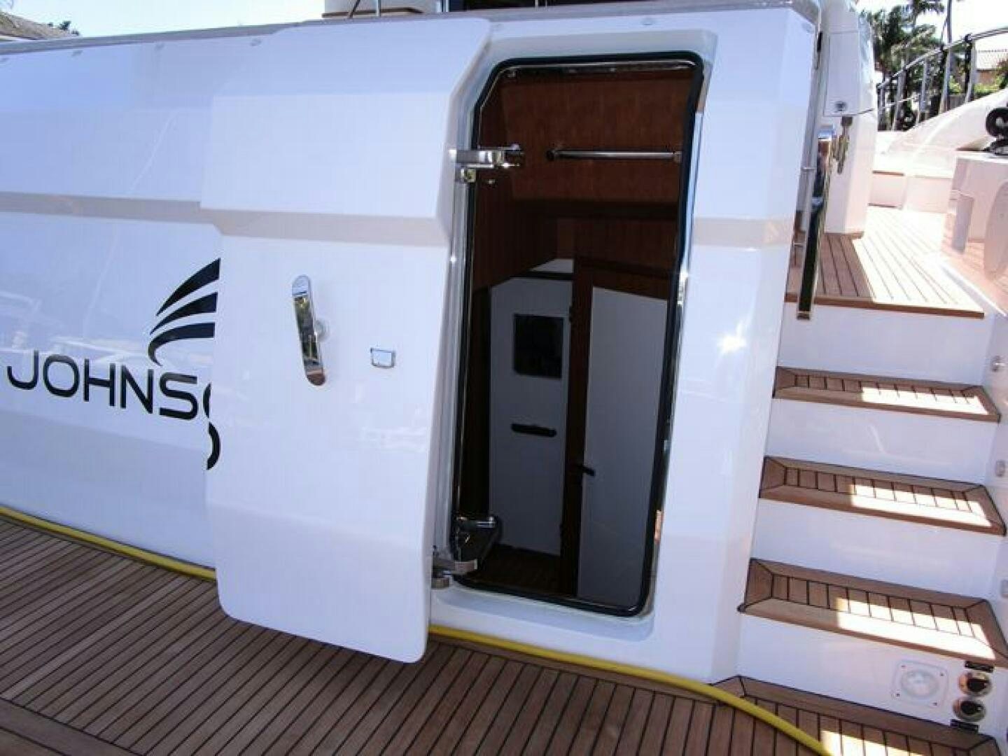 a white box with a door open aboard NEW 70 JOHNSON Yacht for Sale