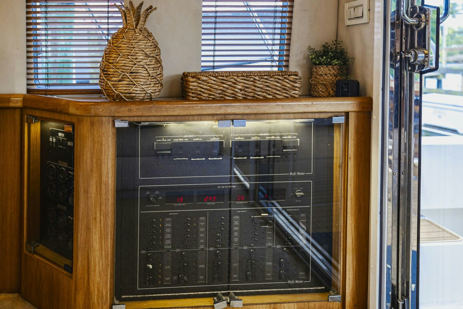a computer on a shelf aboard LADY LETICIA V Yacht for Sale