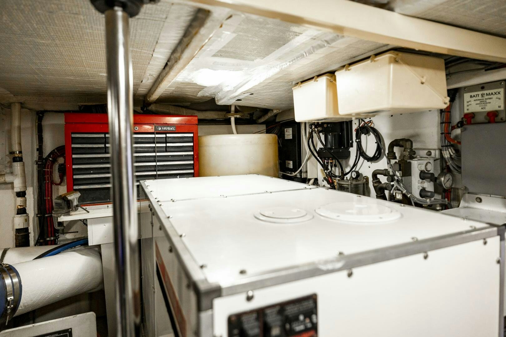 a large industrial machine aboard LADY LETICIA V Yacht for Sale