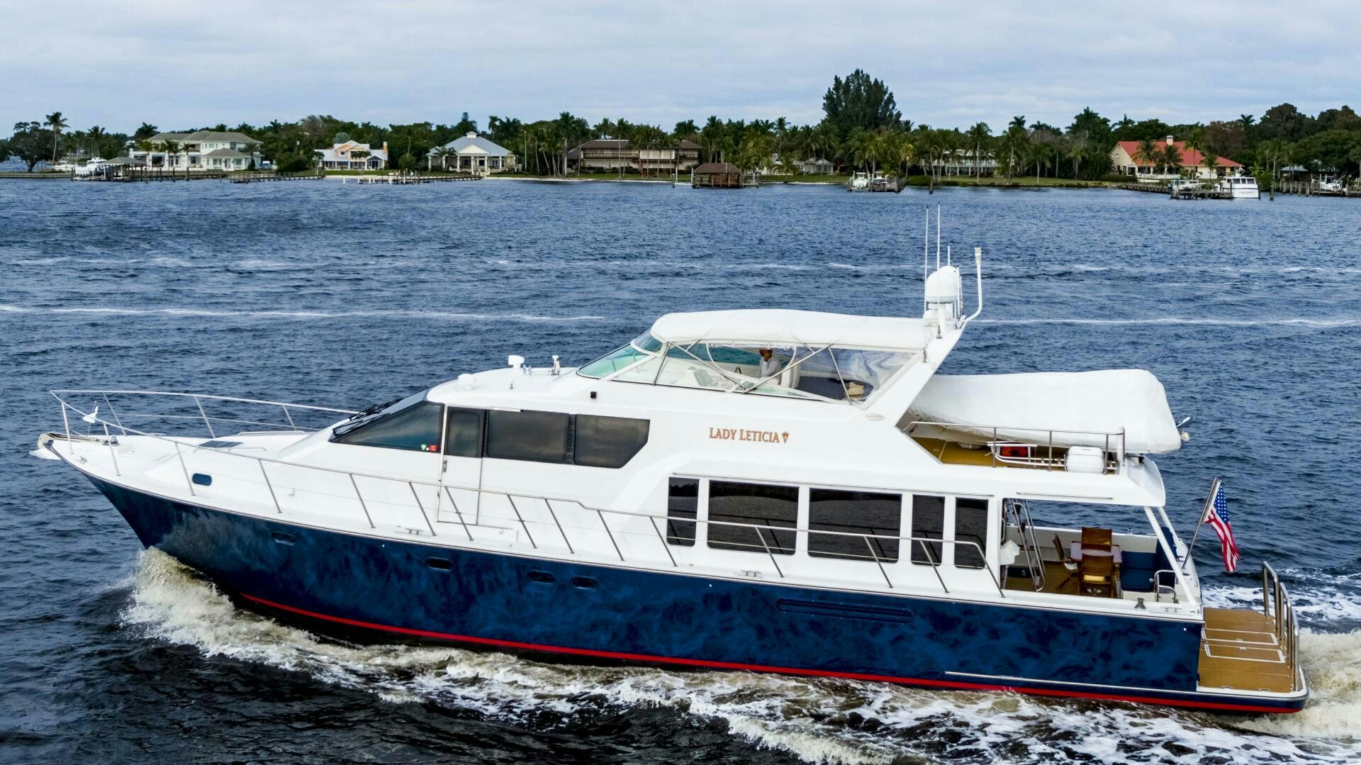 a boat on the water aboard LADY LETICIA V Yacht for Sale
