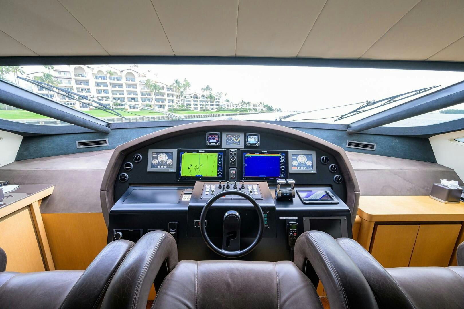 inside of a vehicle aboard MIURA Yacht for Sale