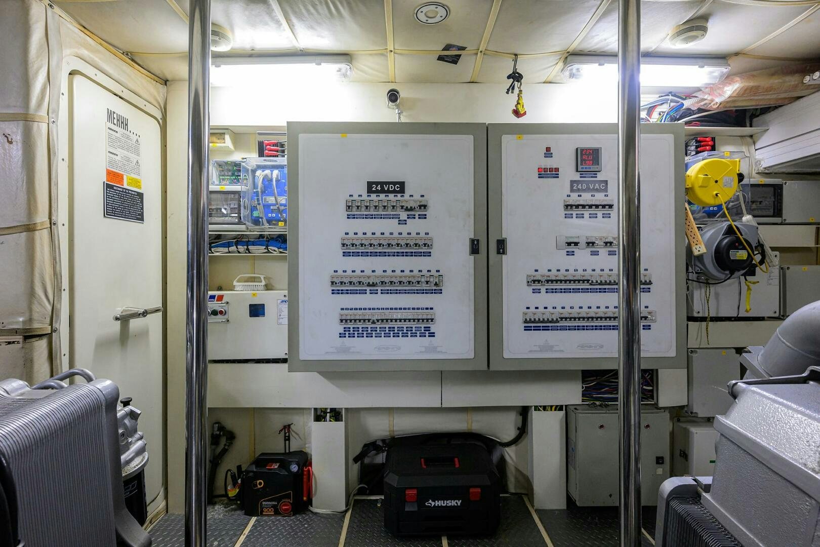 a room with machines and equipment aboard MIURA Yacht for Sale