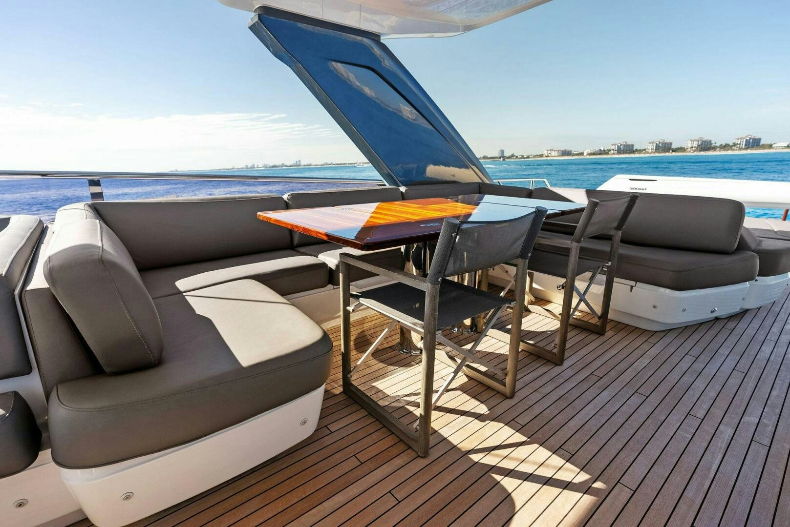 a boat on a deck aboard AMICI Yacht for Sale