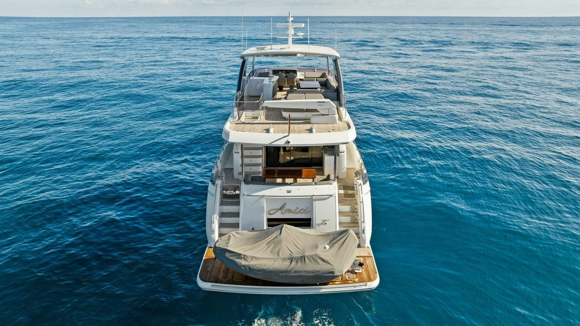 a boat in the water aboard AMICI Yacht for Sale